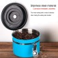 1200ml Stainless Steel Sealed Food Coffee Grounds Bean Storage Container with Built-in CO2 Gas Vent Valve & Calendar (Blue)