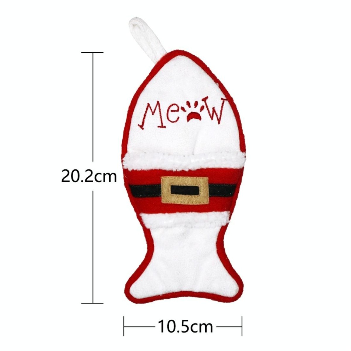 CX20223 Multi-function Fish Shape Christmas Sock Gift Bag Knife Fork Sleeve Christmas Tree Pendant Decoration(White)