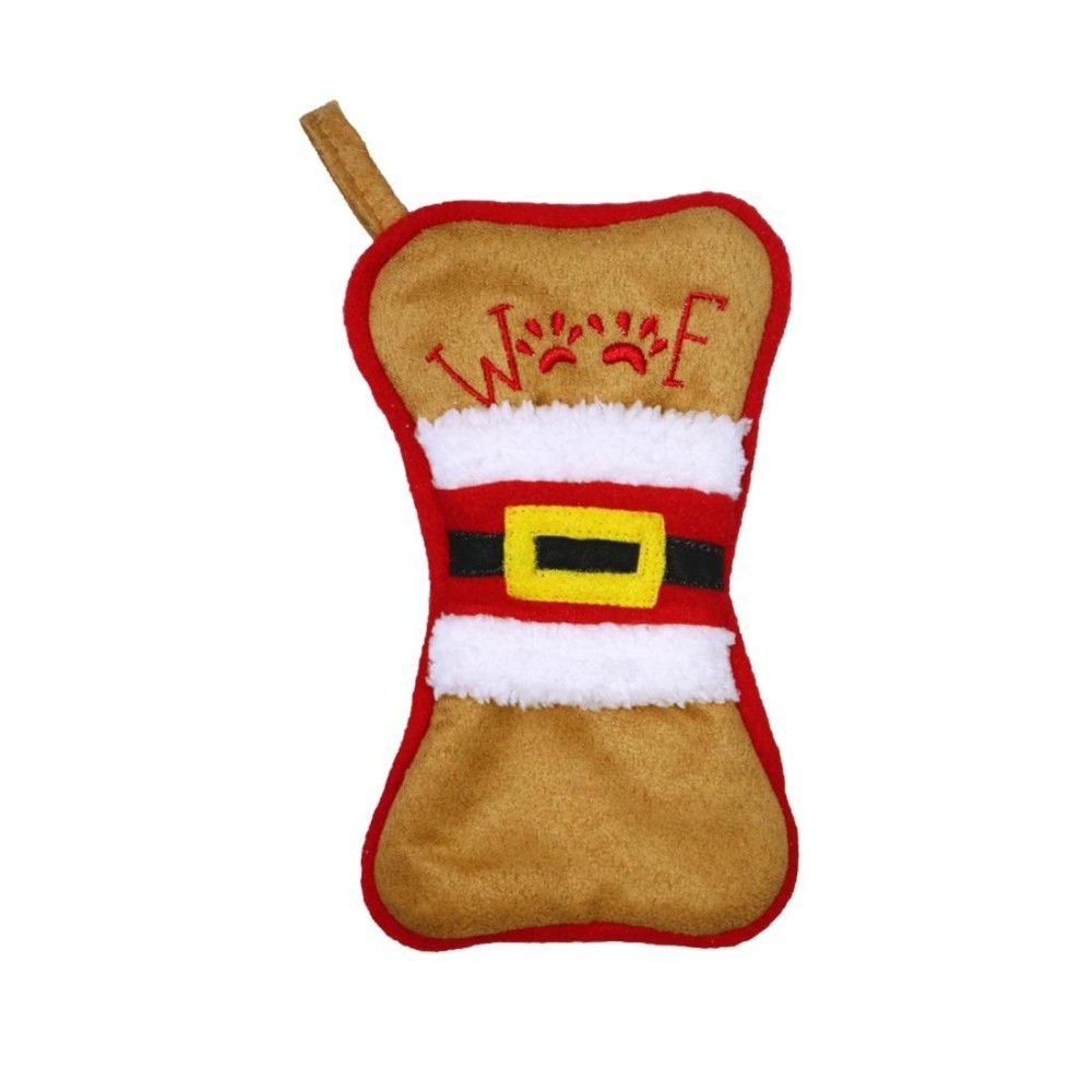 CX20223 Multi-function Bone Shape Christmas Sock Gift Bag Knife Fork Sleeve Christmas Tree Pendant Decoration(Brown)