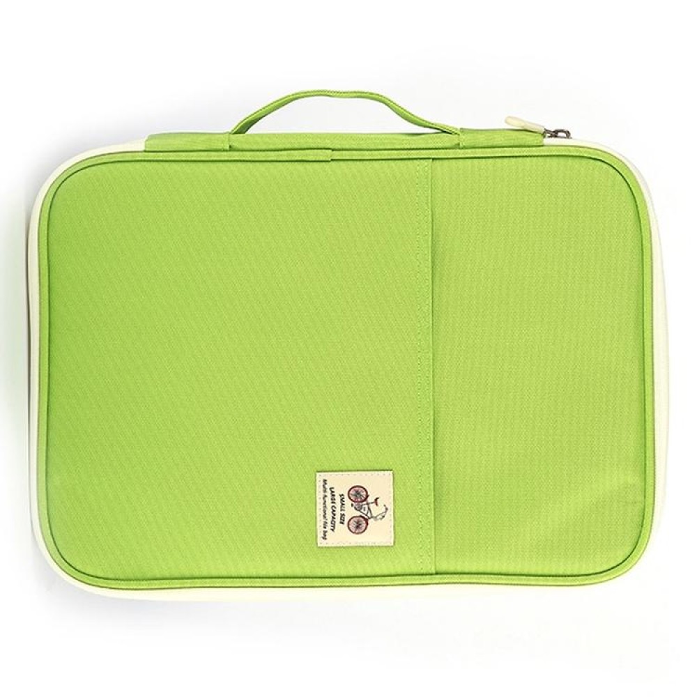 Office Supplies Multi-purpose Zipper Document Folder A4 Storage Bag(Green)