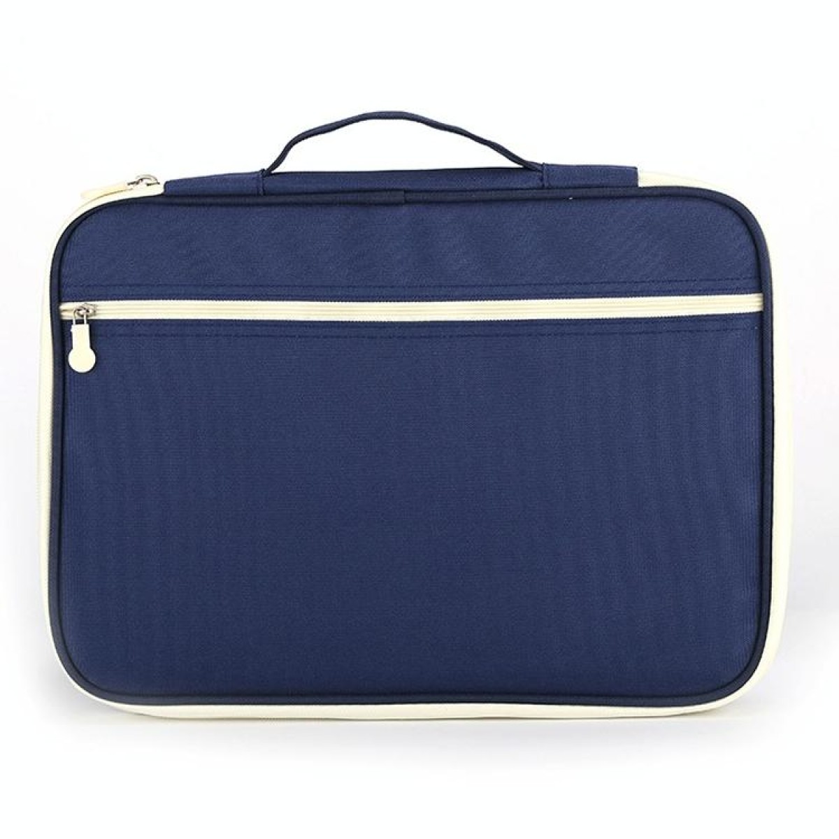 Office Supplies Multi-purpose Zipper Document Folder A4 Storage Bag(Navy Blue)