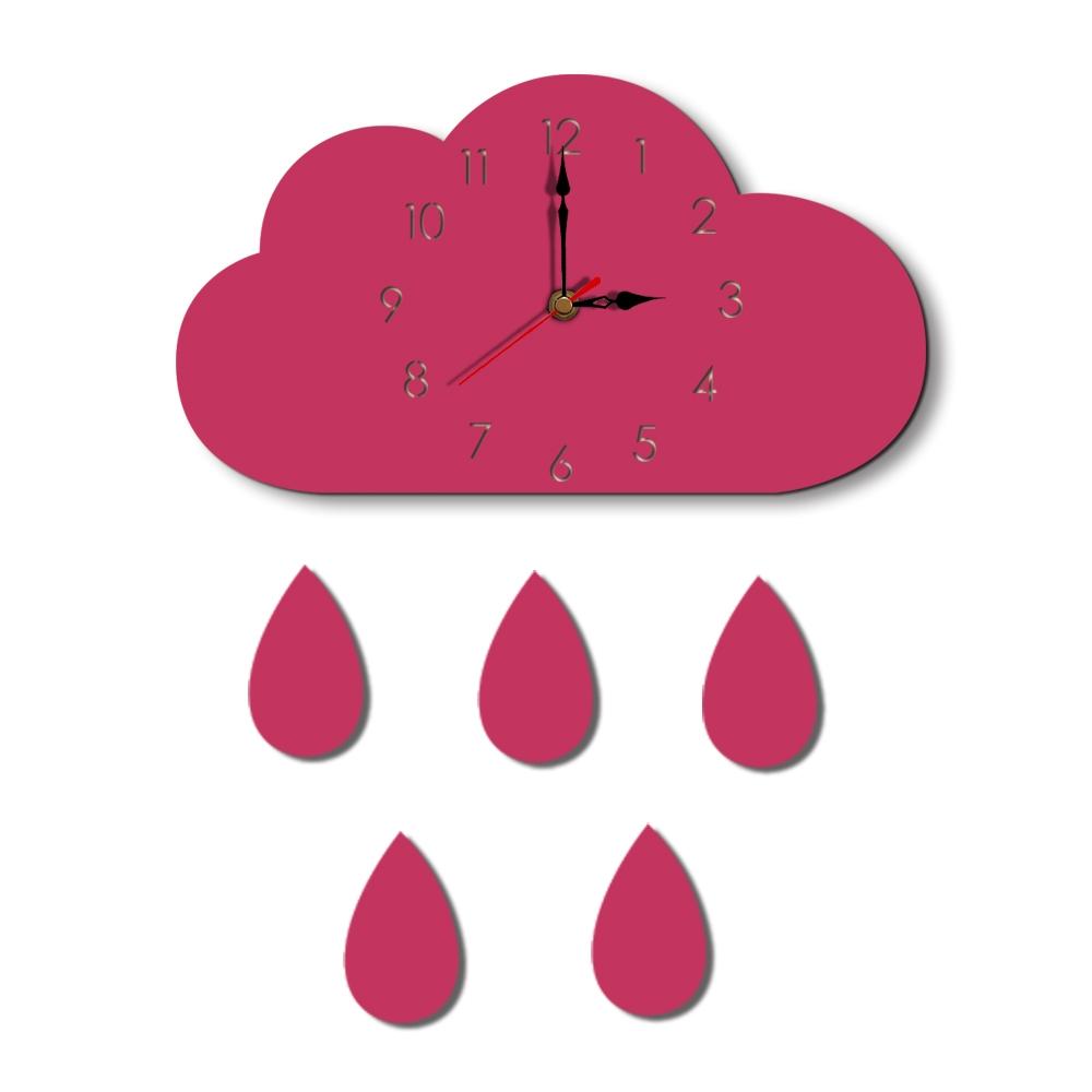 Clouds Pattern Creative Living Room Decorative Wall Clock (Pink)