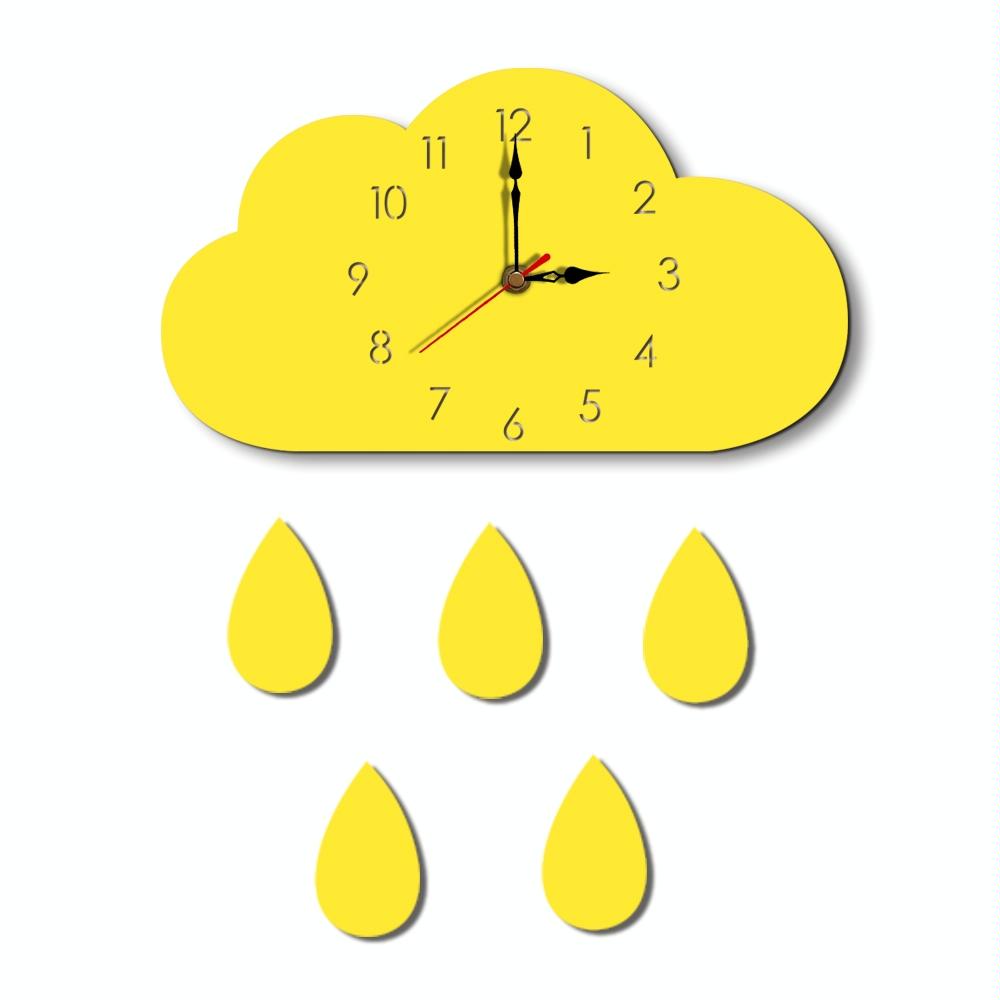 Clouds Pattern Creative Living Room Decorative Wall Clock (Yellow)