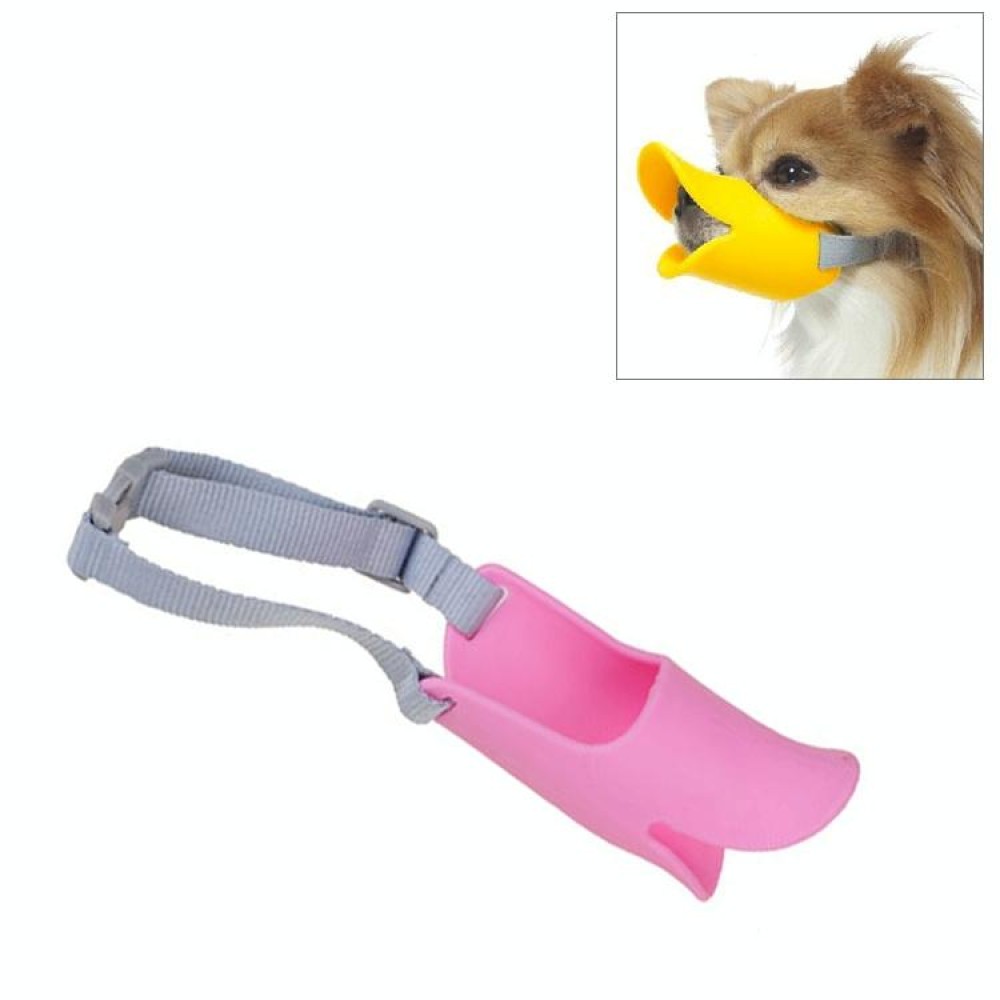 Cute Duck Mouth Shape Silicone Muzzle for Pet Dog, Size: M (Pink)