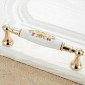 5027-128 Gold Imitated Zinc Alloy Ceramic Handle for Cabinet Wardrobe Drawer Door, Hole Spacing: 128mm