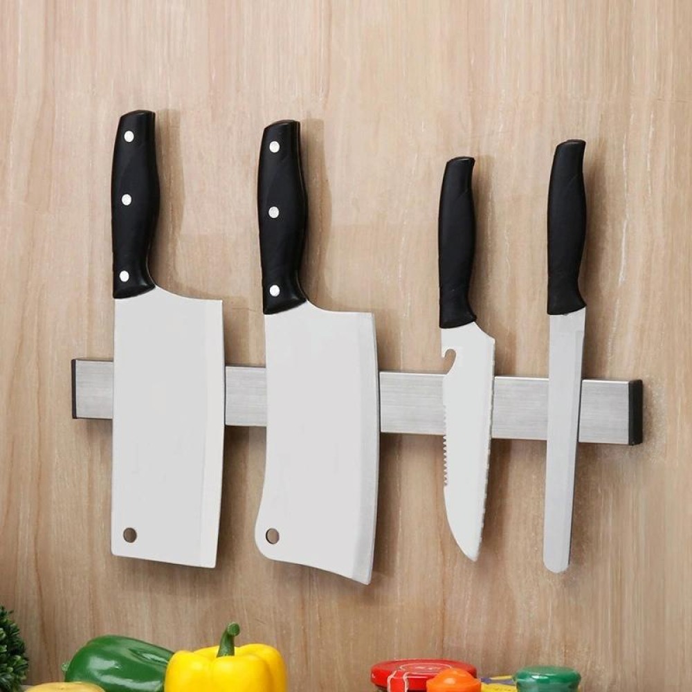 Kitchen Free Punching Wall-mounted 304 Stainless Steel Magnetic Knife Holder, Size:41x4x1.5cm