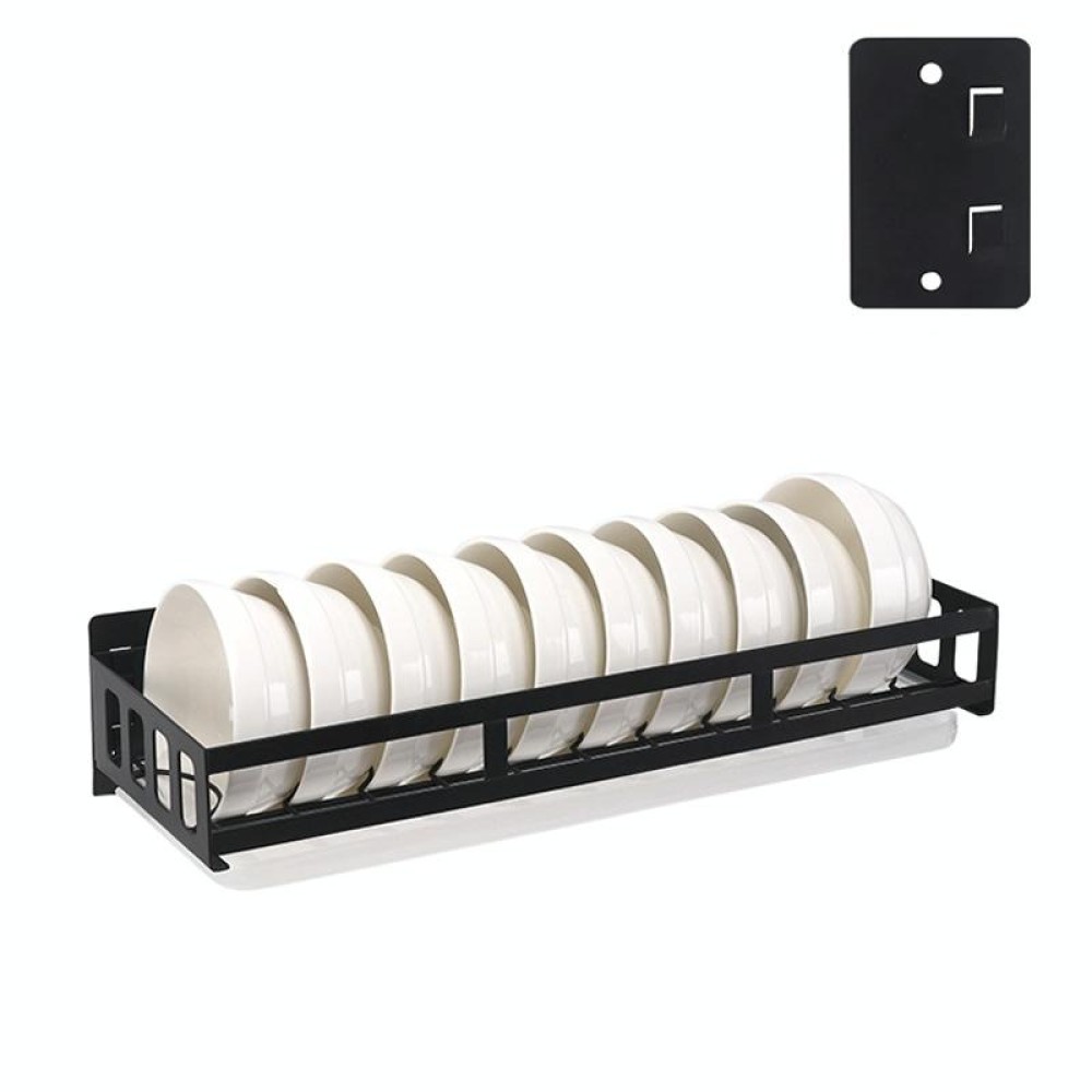 Stainless Steel Wall-mounted Kitchen Rack Hanging Bowl Holder (Black)