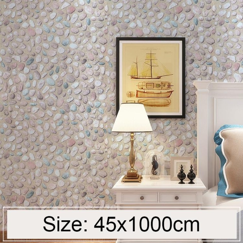 Cobblestone Creative 3D Stone Brick Decoration Wallpaper Stickers Bedroom Living Room Wall Waterproof Wallpaper Roll, Size: 45 x 1000cm