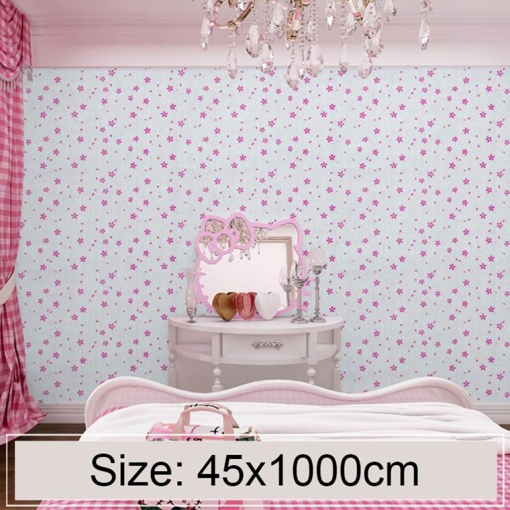 Powder Cherry Blossom Creative 3D Stone Brick Decoration Wallpaper Stickers Bedroom Living Room Wall Waterproof Wallpaper Roll, Size: 45 x 1000cm