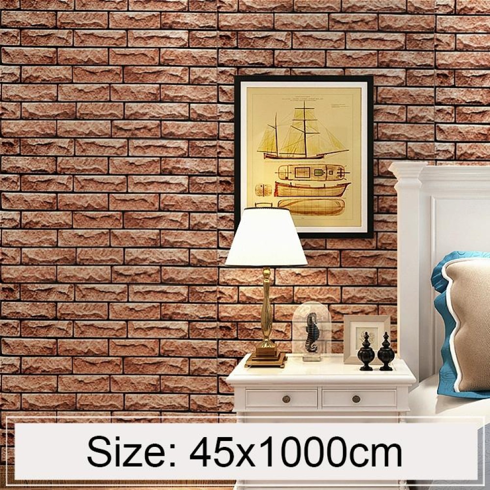 Artisan Brick Creative 3D Stone Brick Decoration Wallpaper Stickers Bedroom Living Room Wall Waterproof Wallpaper Roll, Size: 45 x 1000cm