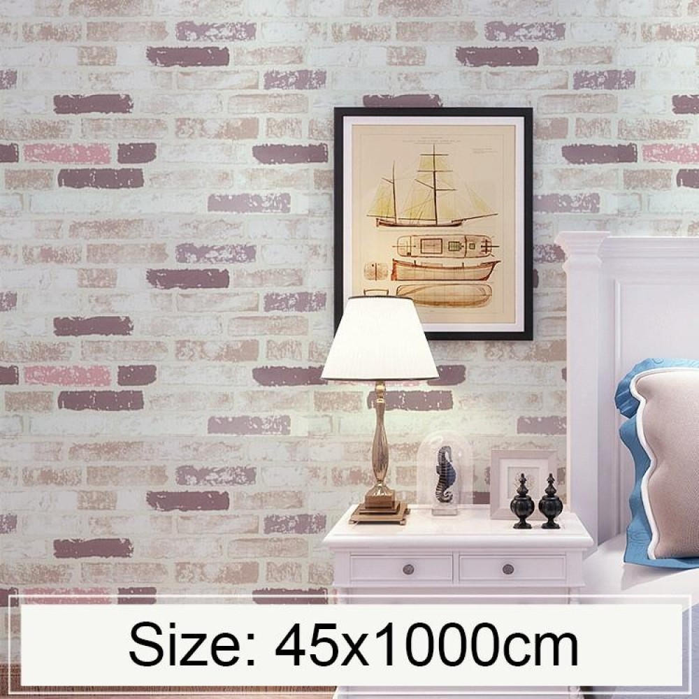 Color Brick Creative 3D Stone Brick Decoration Wallpaper Stickers Bedroom Living Room Wall Waterproof Wallpaper Roll, Size: 45 x 1000cm