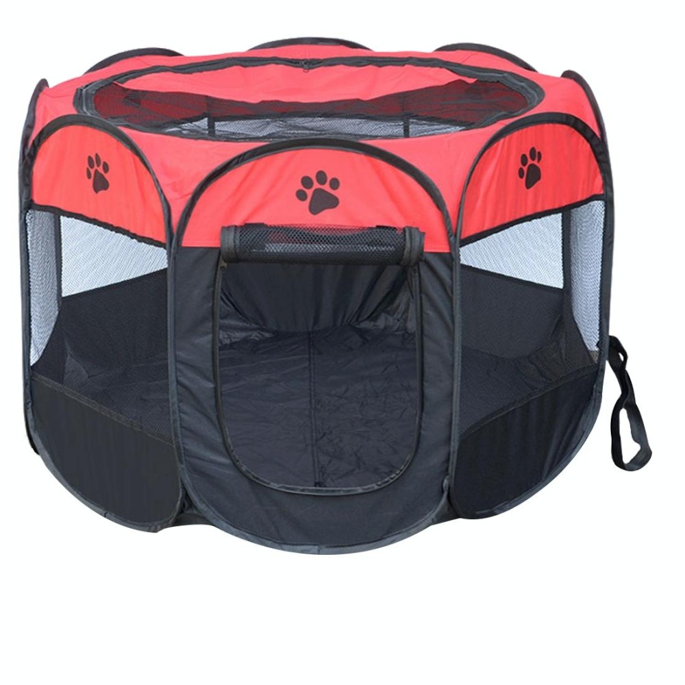 Fashion Oxford Cloth Waterproof Dog Tent Foldable Octagonal Outdoor Pet Fence, M, Size: 91 x 91 x 58cm (Red)