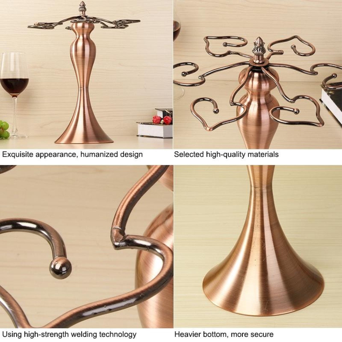 Iron Hanging Wine Glass Shelf Drain Rack Pearl Shape Cup Holder