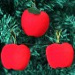 6 in 1 3.6cm Christmas Tree Decoration Red Apple Hang Ornament with Lanyard
