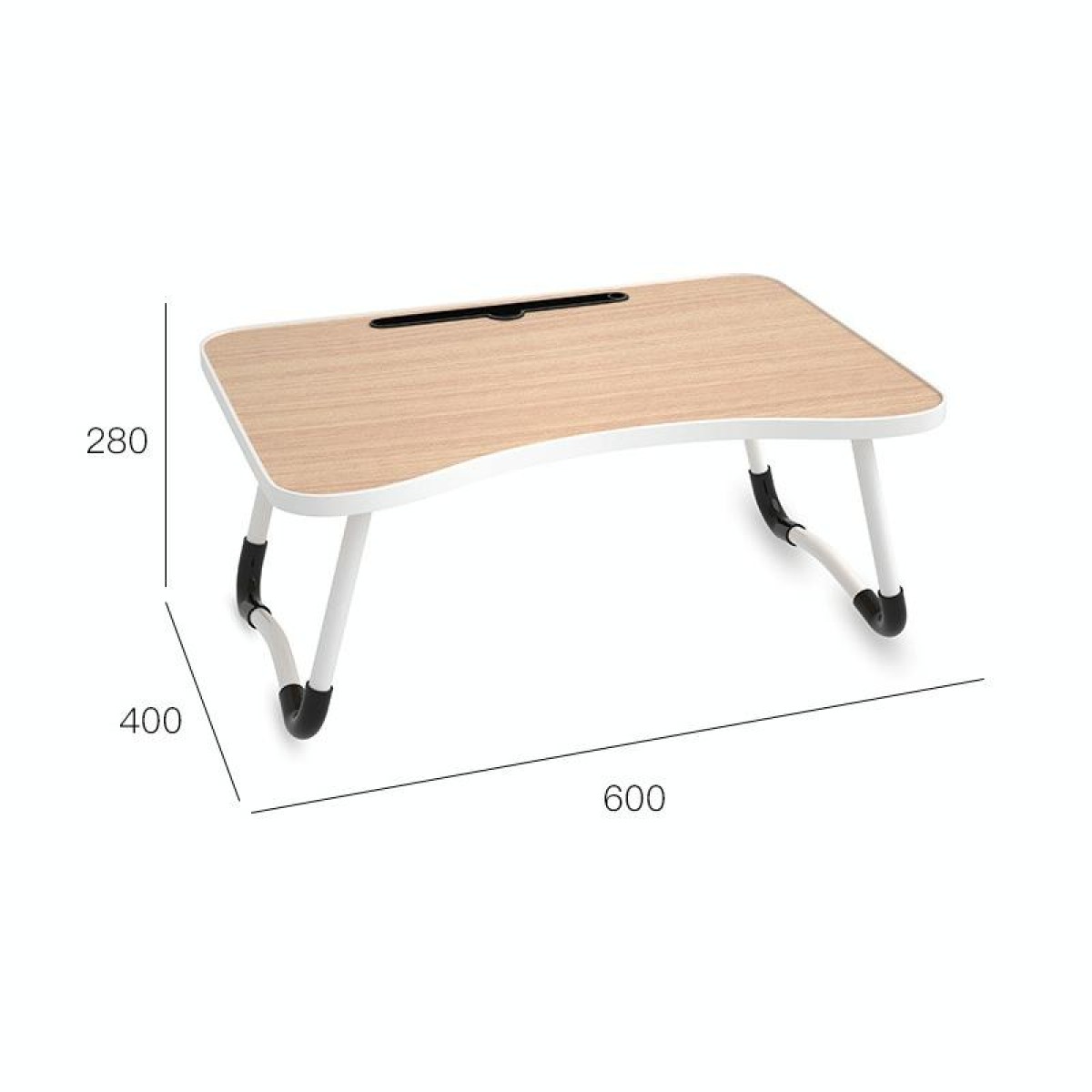 W-shaped Non-slip Legs Adjustable Folding Portable Laptop Desk without Card Slot(Black)