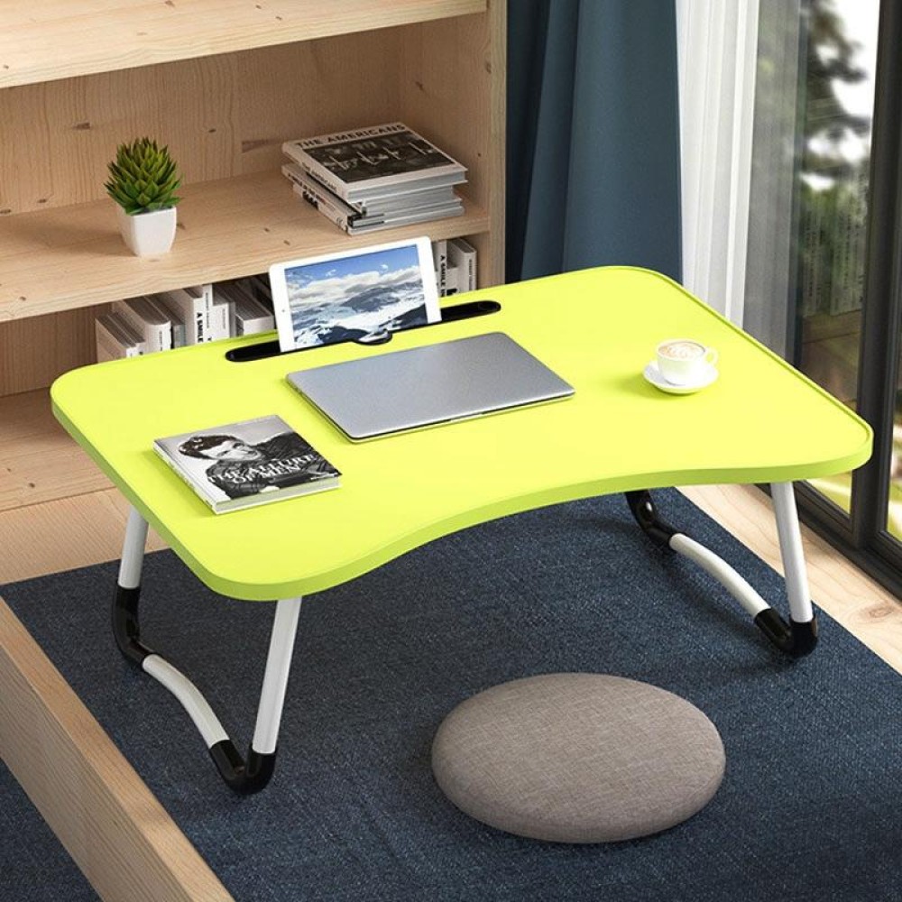 W-shaped Non-slip Legs Adjustable Folding Portable Writing Desk Laptop Desk with Card Slot(Green)