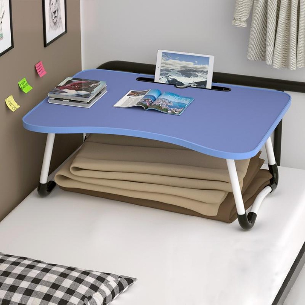 W-shaped Non-slip Legs Adjustable Folding Portable Writing Desk Laptop Desk with Card Slot(Dark Blue)