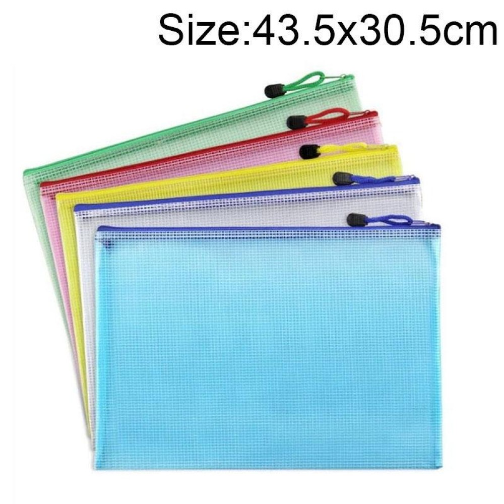 Zipper Plastic Mesh Stationery Bag, Random Color Delivery (A3, Size: 43.5x30.5cm)