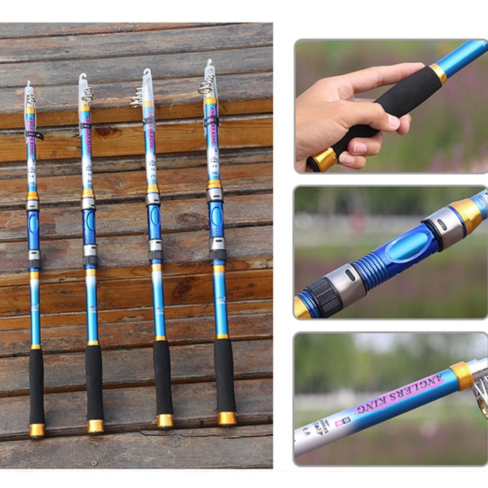 2.4m Carbon Pole  Travel Portable Fishing Pole,Random Color Delivery