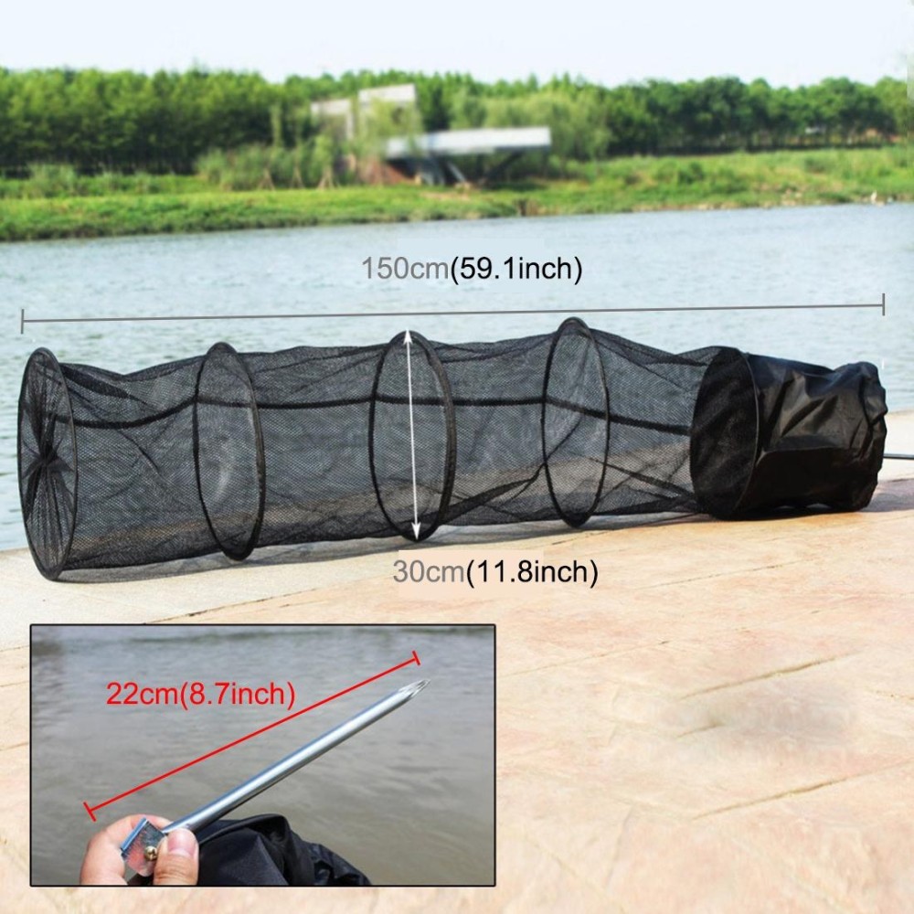 1.5m Fish Net Cage 5 Layers Collapsible Fish Care Net Fish Cage Wire Fish Care Anti-scraper Care,Random Color Delivery