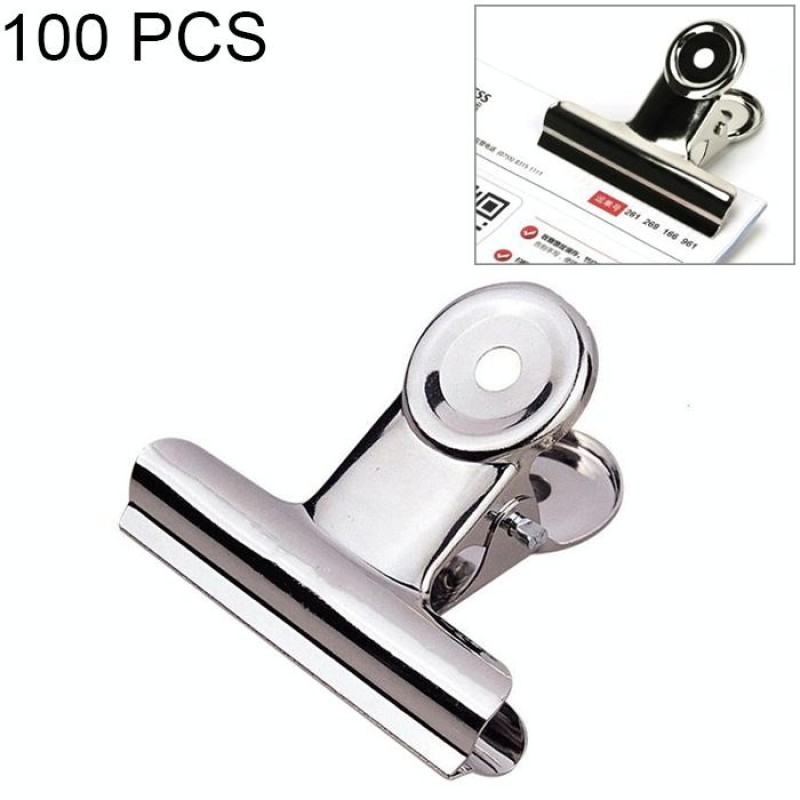 100PCS 22mm Silver Metal Stainless Steel Round Clip Notes Letter Paper Clip Office Bind Clip