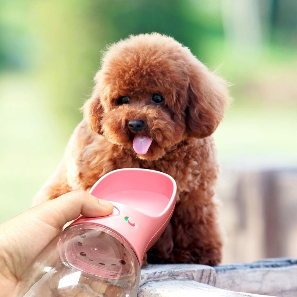 Outdoor Travel Portable Pet Drinking Water Cup Water Feeder, Capacity: 350ml (Pink)