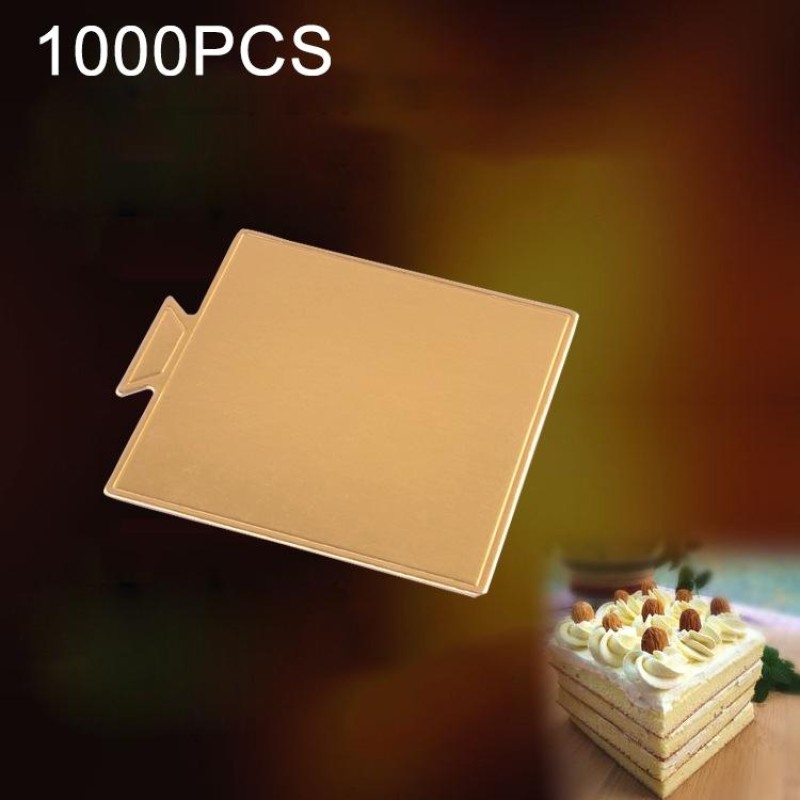 100 / Pack Small Square Cake Cardboard Pad Thick Rigid Golden Cake Mousse Cake Mat