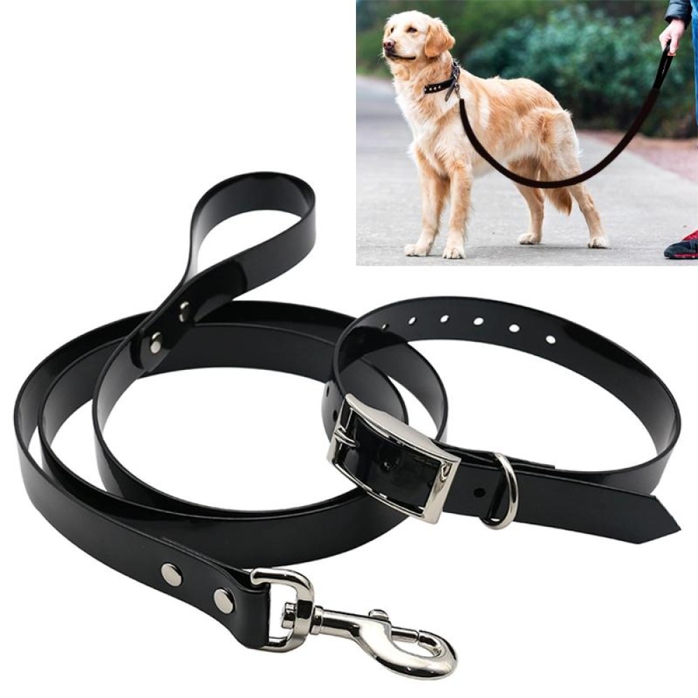 TPU Material Traction Belt Pet Dogs Collar Telescopic Dog Traction Rope with Dog Leash Handle, Size: S, Rope Length: 120 cm, Collar Size: 40 cm(Black)