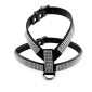 Rhinestone PU Soft Breathable Dog Harness Pet Vest Dog Chest Strap Leash Dog Collar, Size: L (Black)