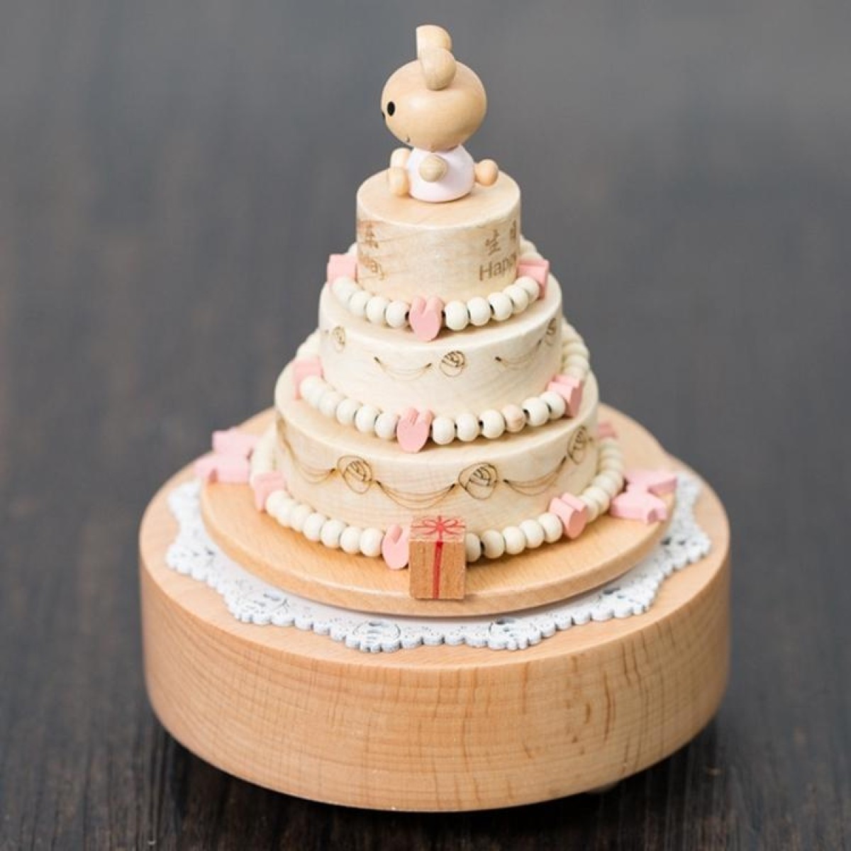 Birthday Cake Shape Home Decor Originality  Wooden Musical  Boxes