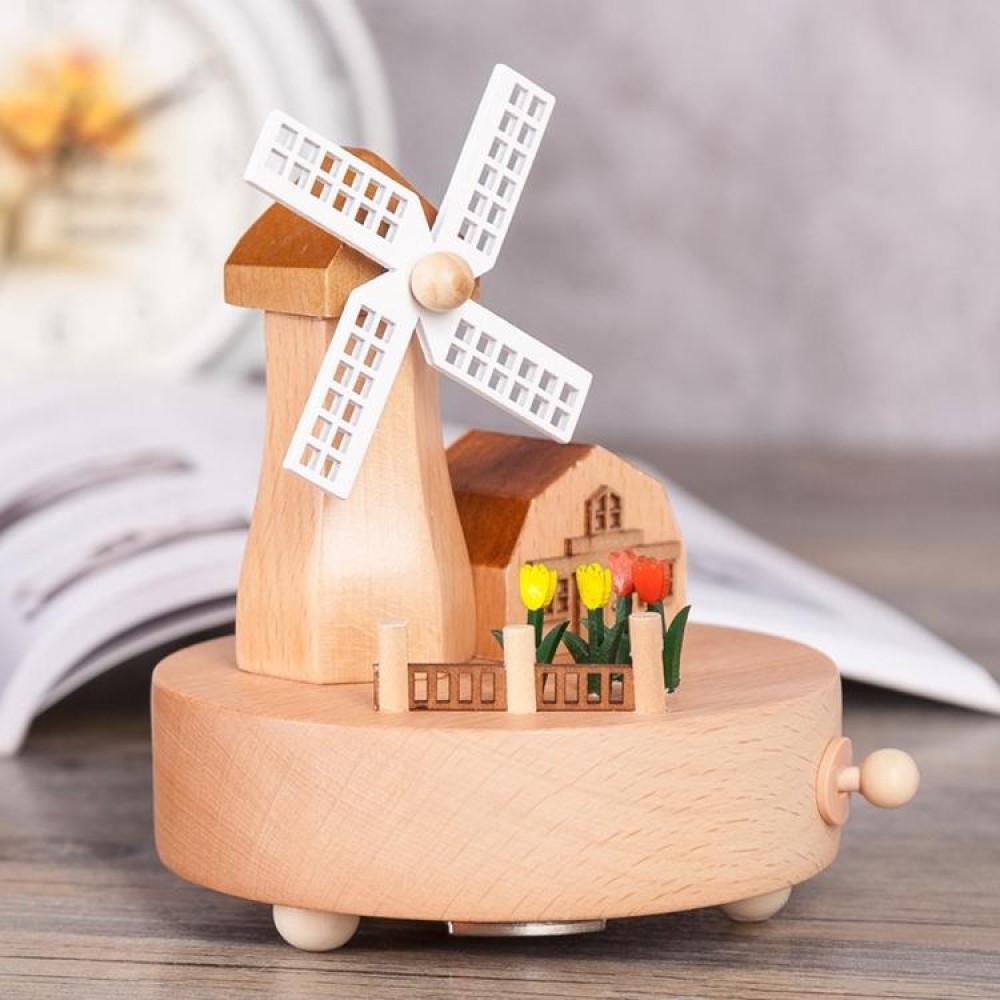 Windmill Shape Home Decor Originality  Wooden Musical  Boxes