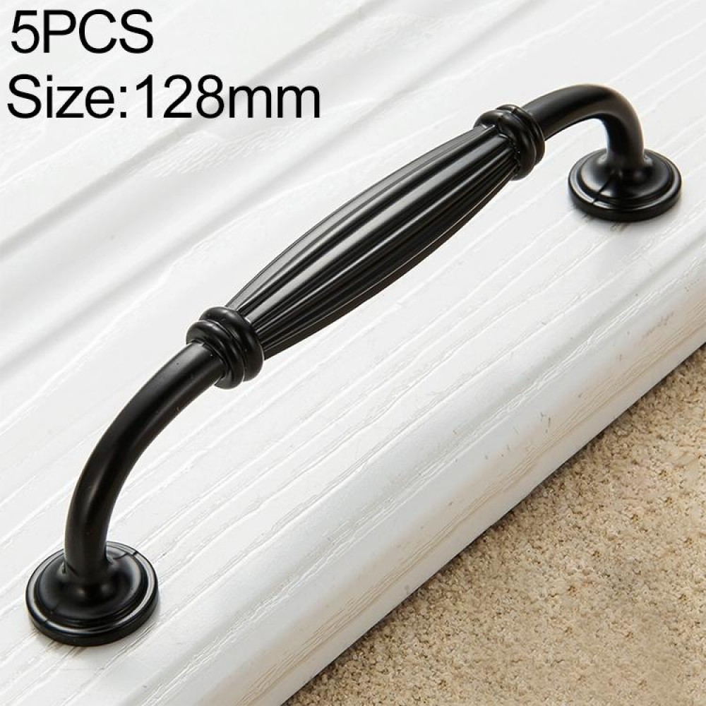 5 PCS 6064_128 Thickened Drawer Cabinet Handle (Black)