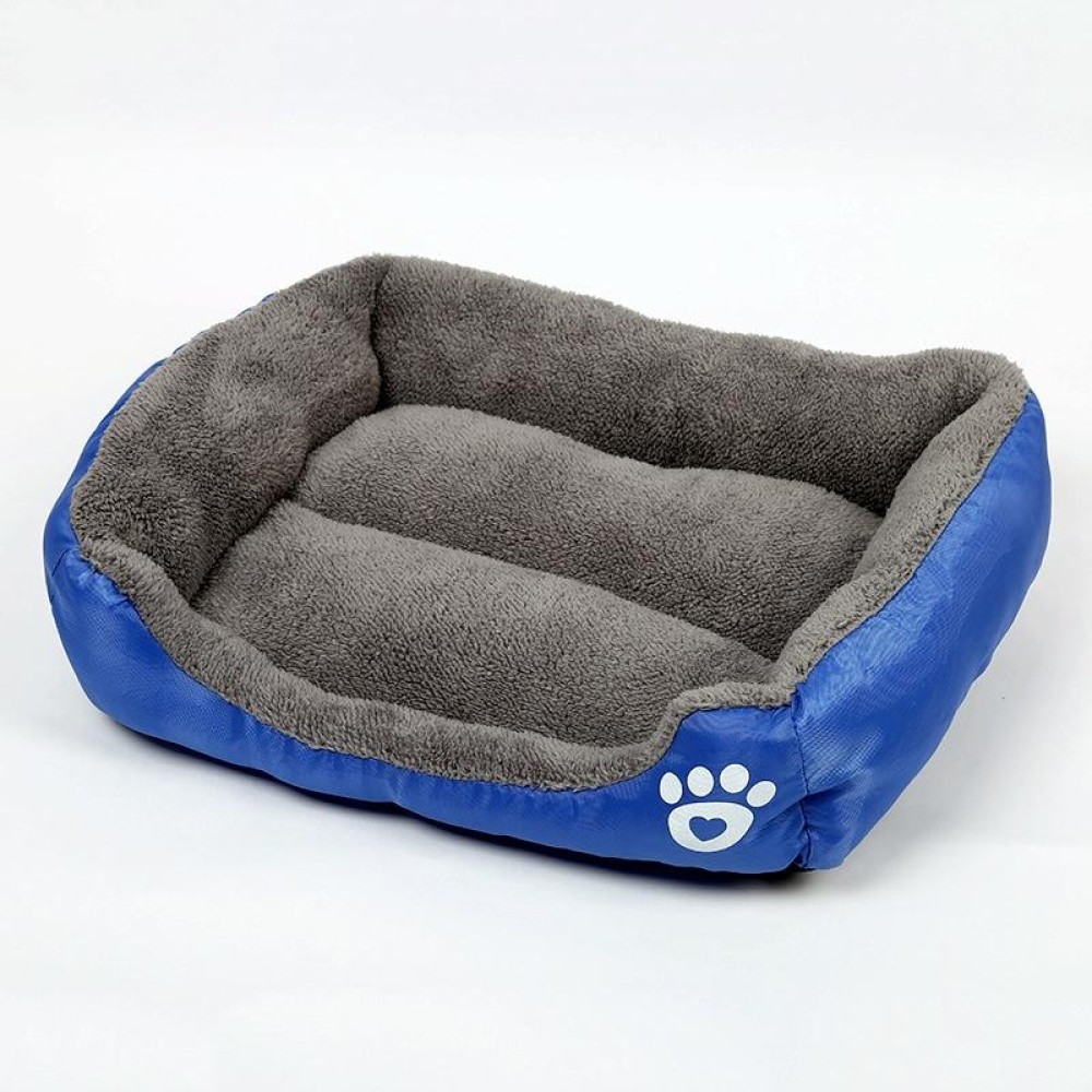 Candy Color Four Seasons Genuine Warm Pet Dog Kennel Mat Teddy Dog Mat, Size: 3XL, 110×82×20cm (Dark Blue)