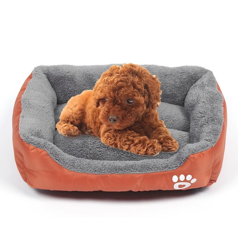 Candy Color Four Seasons Genuine Warm Pet Dog Kennel Mat Teddy Dog Mat, Size: 3XL, 110×82×20cm (Orange)