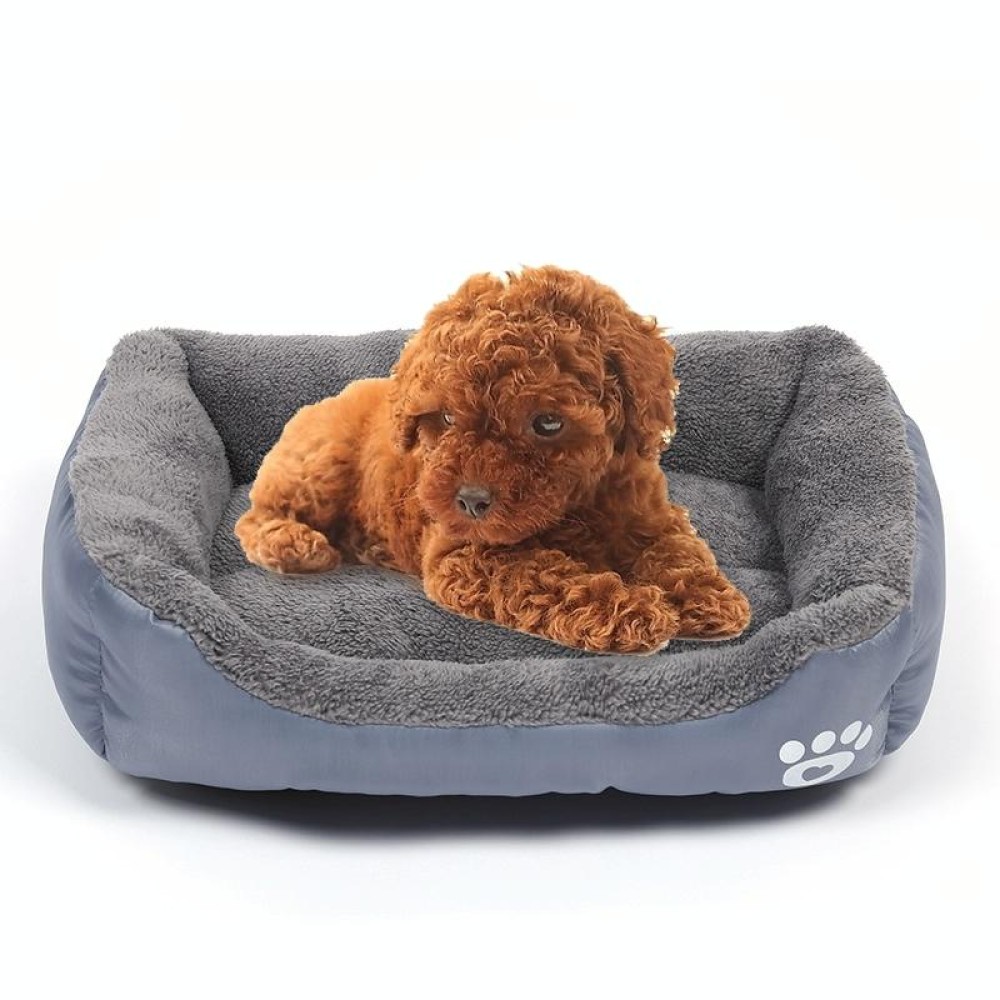 Candy Color Four Seasons Genuine Warm Pet Dog Kennel Mat Teddy Dog Mat, Size: 3XL, 110×82×20cm (Grey)