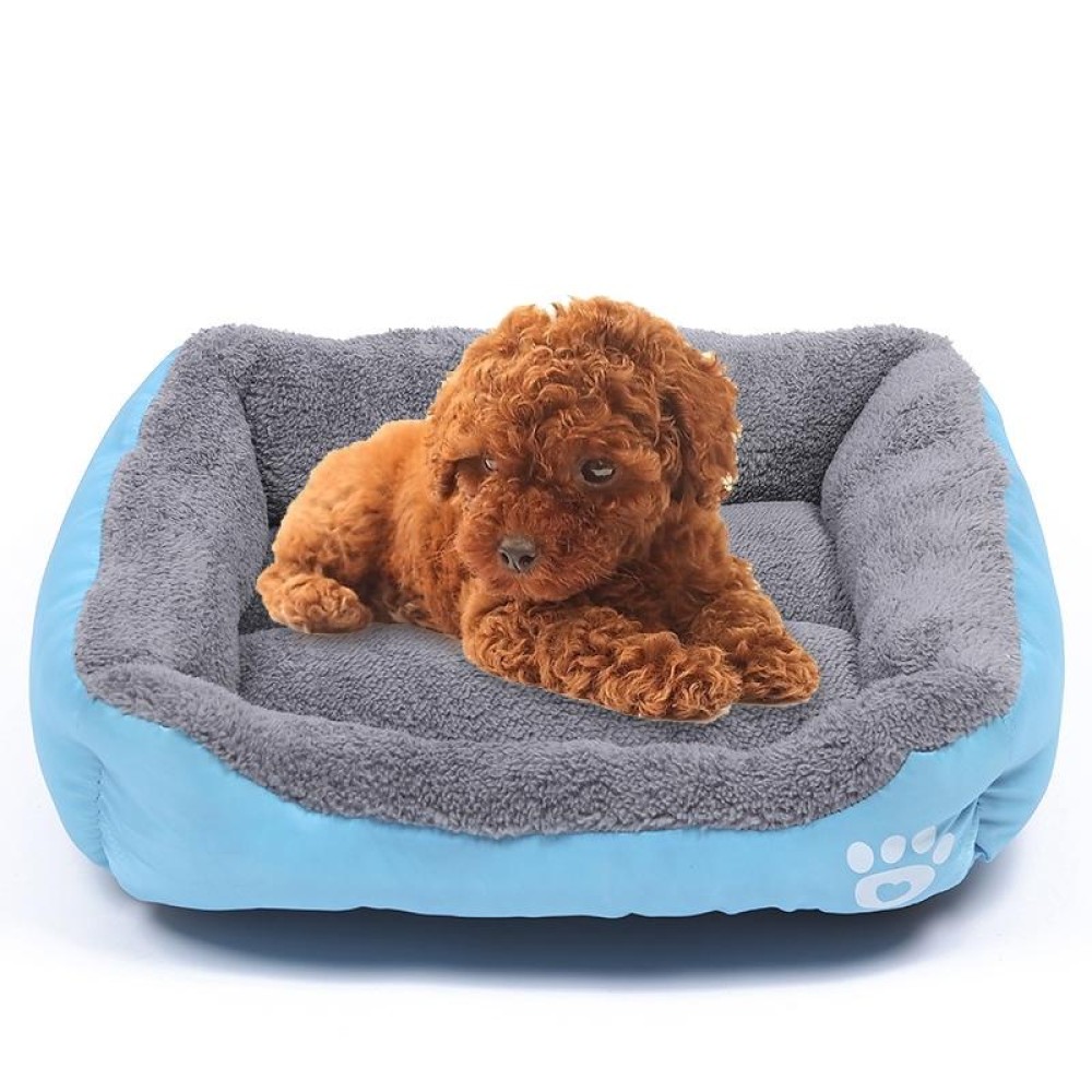 Candy Color Four Seasons Genuine Warm Pet Dog Kennel Mat Teddy Dog Mat, Size: 3XL, 110×82×20cm (Blue)