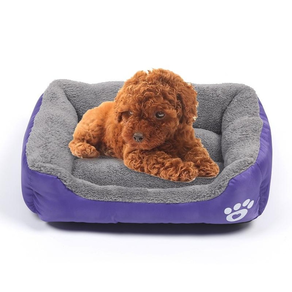Candy Color Four Seasons Genuine Warm Pet Dog Kennel Mat Teddy Dog Mat, Size: 3XL, 110×82×20cm (Purple)