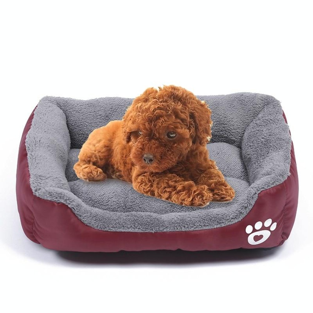 Candy Color Four Seasons Genuine Warm Pet Dog Kennel Mat Teddy Dog Mat, Size: 3XL, 110×82×20cm (Wine Red)