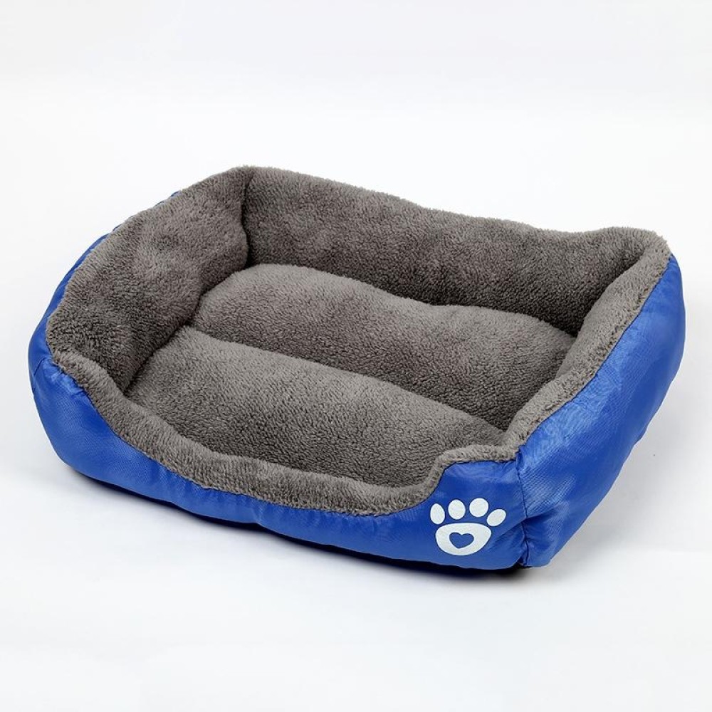 Candy Color Four Seasons Genuine Warm Pet Dog Kennel Mat Teddy Dog Mat, Size: XXL, 95×72×18cm (Dark Blue)