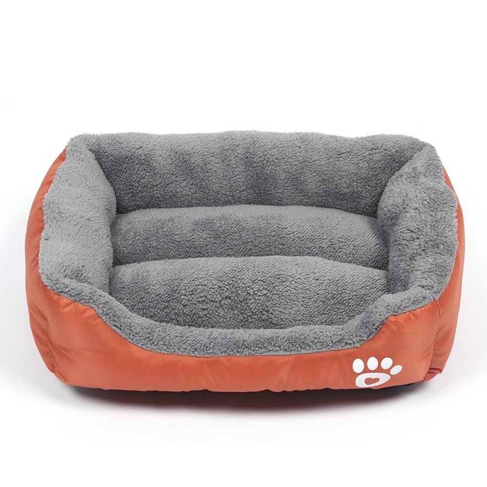 Candy Color Four Seasons Genuine Warm Pet Dog Kennel Mat Teddy Dog Mat, Size: XXL, 95×72×18cm (Orange)