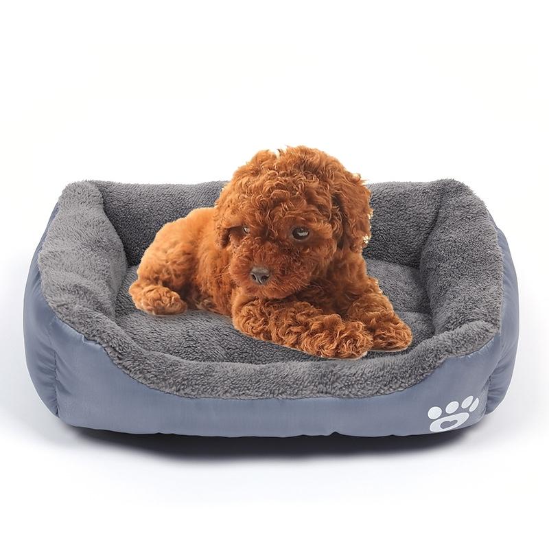Candy Color Four Seasons Genuine Warm Pet Dog Kennel Mat Teddy Dog Mat, Size: XXL, 95×72×18cm (Grey)