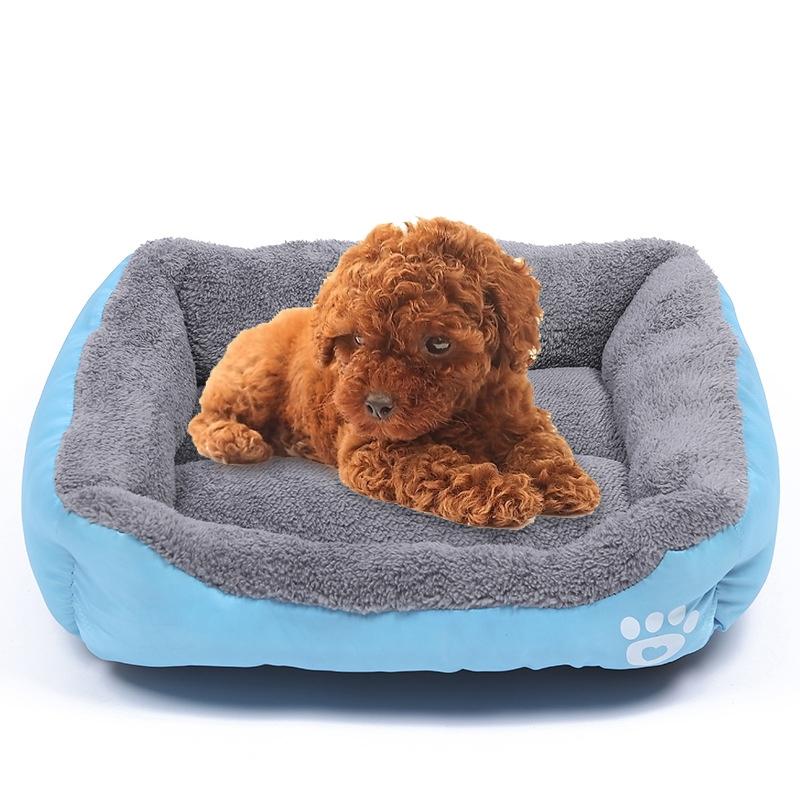 Candy Color Four Seasons Genuine Warm Pet Dog Kennel Mat Teddy Dog Mat, Size: XXL, 95×72×18cm (Blue)