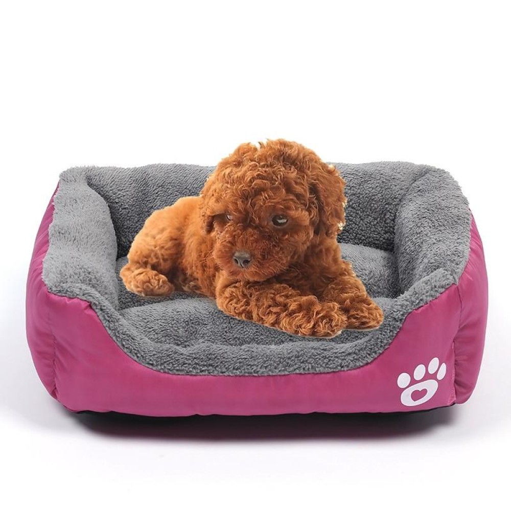 Candy Color Four Seasons Genuine Warm Pet Dog Kennel Mat Teddy Dog Mat, Size: XXL, 95×72×18cm (Magenta)