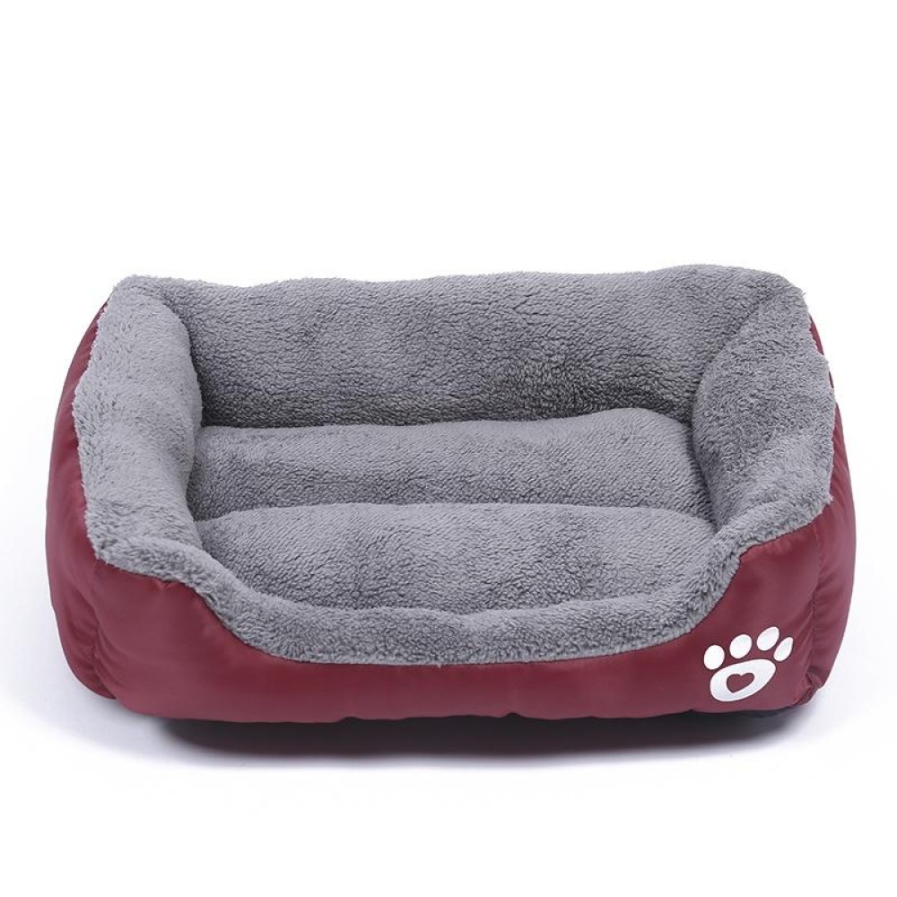 Candy Color Four Seasons Genuine Warm Pet Dog Kennel Mat Teddy Dog Mat, Size: XXL, 95×72×18cm(Wine Red)