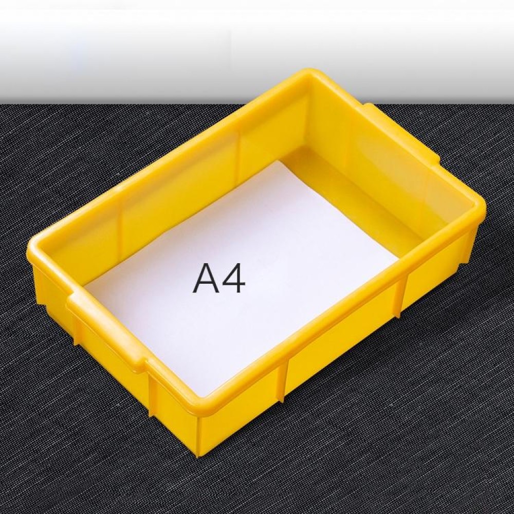 Thick Multi-function Material Box Brand New Flat Plastic Parts Box Tool Box, Size: 38.3cm x 24.2cm x 9.8cm(Yellow)