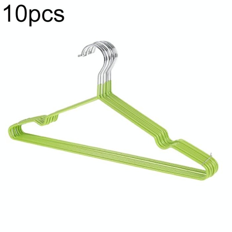 10 PCS Household Stainless Steel PVC Coating Anti-skid Traceless Clothes Drying Rack (Green)