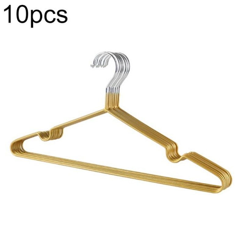 10 PCS Household Stainless Steel PVC Coating Anti-skid Traceless Clothes Drying Rack (Gold)