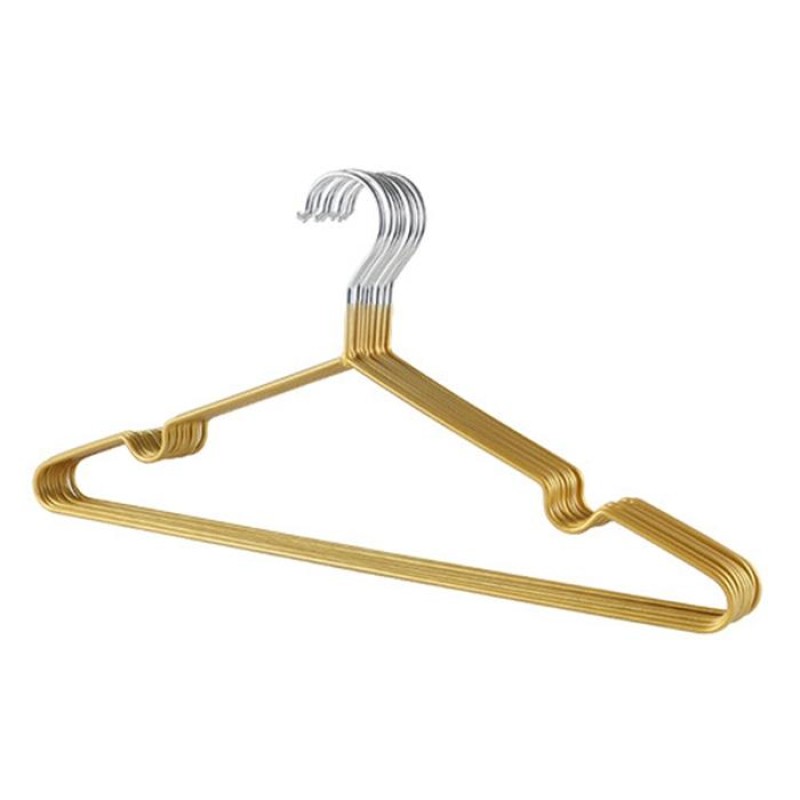 10 PCS Household Stainless Steel PVC Coating Anti-skid Traceless Clothes Drying Rack (Gold)