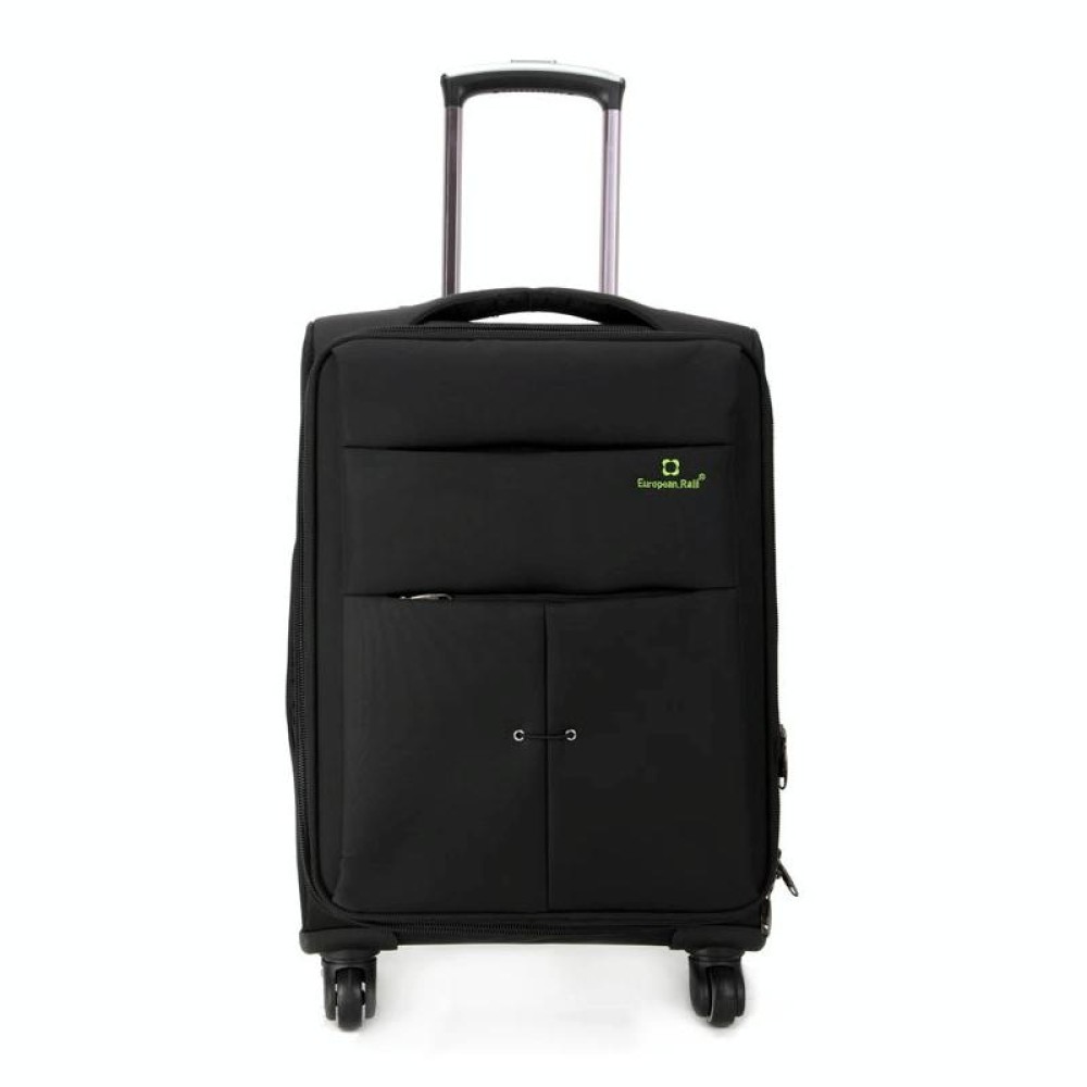 24 inch Oxford Cloth Universal Wheel Travel Password Draw-bar Box Luggage Carrier(Black)