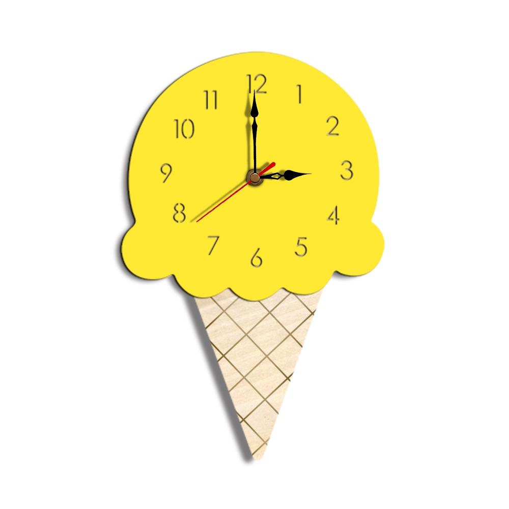 Ice Cream Styling Decorative Wall Clock (Yellow)